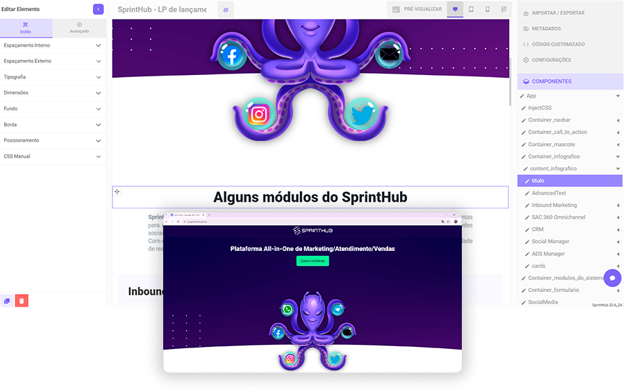 Criar Landing Page SprintHub