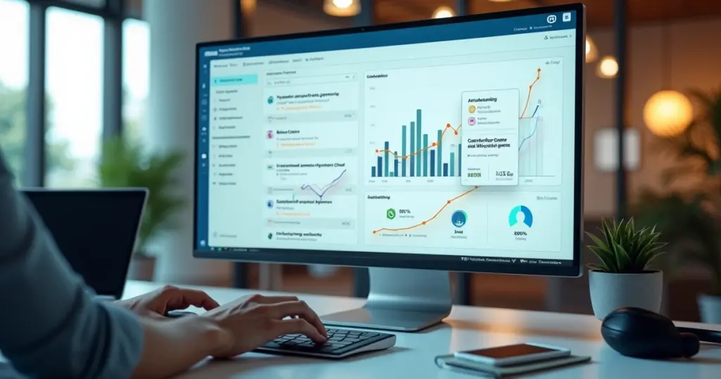 Dashboard de CRM com IA gerando resposta destacando a marca de uma empresa
